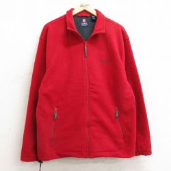L★古着 チャップス 長袖 フリース ジャケット メンズ ワンポイントロゴ 赤 レッド 24dec14 中古 アウター