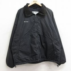 XL★古着 コロンビア COLUMBIA 長袖 ジャケット メンズ 00年代 00s ワンポイントロゴ 黒 ブラック 内側フリース 24dec17 中古 アウター