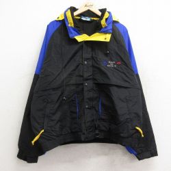 【50%OFF】XL★古着 長袖 ナイロン ジャケット メンズ 00年代 00s Sevenson ラグラン 大きいサイズ 黒他 ブラック 内側フリース 24dec17 中古 アウター