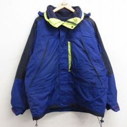 【50%OFF】XL★古着 コロンビア COLUMBIA 長袖 ナイロン ジャケット パーカー メンズ 00年代 00s ワンポイントロゴ 大きいサイズ 紺他 ネイビー 内側フリース 24dec17 中古 アウター