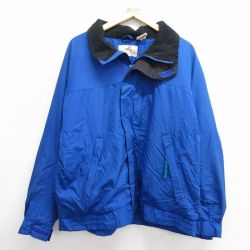 L★古着 EMS 長袖 ジャケット メンズ 80年代 80s ワンポイントロゴ 青 ブルー 内側フリース 24dec18 中古 アウター