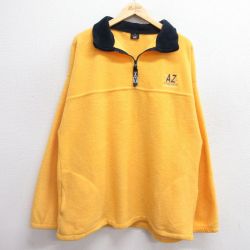 【50%OFF】L★古着 長袖 ハーフジップ フリース ジャケット メンズ 90年代 90s アリゾナ 黄 イエロー 24dec18 中古 アウター