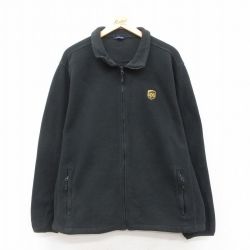 【50%OFF】XL★古着 ランズエンド 長袖 フリース ジャケット メンズ ups 大きいサイズ 黒 ブラック 24dec19 中古 アウター
