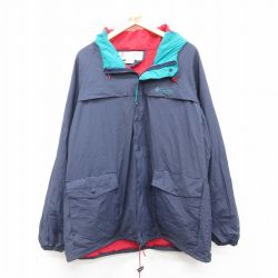 【20%OFF】XL★古着 コロンビア COLUMBIA 長袖 ジャケット パーカー メンズ 90年代 90s ワンポイントロゴ 大きいサイズ ロング丈 ラグラン 紺 ネイビー 24dec19 中古 アウター