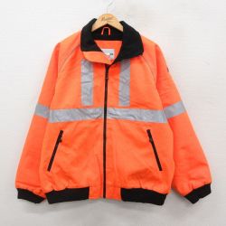 XL★古着 Wear Guard 長袖 ジャケット メンズ ネスレ リフレクター ラグラン オレンジ他 内側フリース 24dec21 中古 アウター