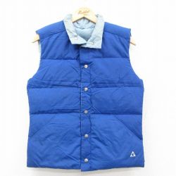 【50%OFF】S★古着 ジェリー ナイロン ダウン ベスト メンズ 90年代 90s リバーシブル USA製 青 ブルー 24dec21 中古 アウター
