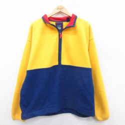 L★古着 ギャップ GAP 長袖 ハーフジップ フリース ジャケット メンズ 黄他 イエロー 【spe】 24dec25 中古 アウター