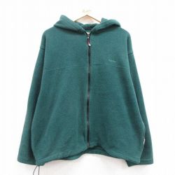 L★古着 カベラス 長袖 フリース ジャケット パーカー メンズ 90年代 90s ワンポイントロゴ ポーラテック USA製 緑 グリーン 24dec25 中古 アウター