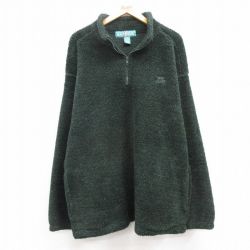 L★古着 ビッグドッグス 長袖 ハーフジップ フリース ジャケット メンズ 00年代 00s ワンポイントロゴ 濃緑 グリーン 【spe】 24dec25 中古 アウター