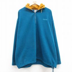【50%OFF】XL★古着 スターター STARTER 長袖 ハーフジップ フリース ジャケット メンズ ワンポイントロゴ 大きいサイズ 青緑系 24dec25 中古 アウター