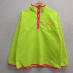 M★古着 長袖 フリース ジャケット メンズ 90年代 90s スナップT カナダ製 黄他 イエロー 25jan16 中古 アウター
