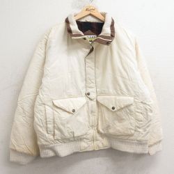 【50%OFF】XL★古着 ルティグレ 長袖 ジャケット メンズ 90年代 90s レザー使用 コットン 白 ホワイト 25jan16 中古 アウター