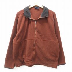 【50%OFF】L★古着 ベーシックエディションズ 長袖 フリース ジャケット メンズ 00年代 00s 茶 ブラウン 25jan20 中古 アウター