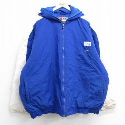 XL★古着 ナイキ NIKE 長袖 ナイロン ジャケット パーカー メンズ 00年代 00s NFL インディアナポリスコルツ 大きいサイズ リップストップ 青 ブルー アメフト スーパーボウル 内側キルティング 【spe】 25jan21 中古 アウター