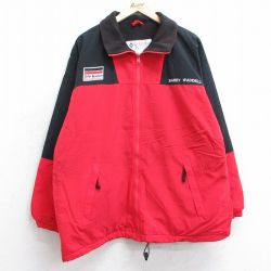 【50%OFF】XL★古着 コロンビア COLUMBIA 長袖 ナイロン ジャケット メンズ 90年代 90s スキップバーバー レーシング ツートンカラー 赤他 レッド 内側フリース 25jan21 中古 アウター