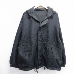 【50%OFF】XL★古着 ベーシックエディションズ 長袖 ナイロン ジャケット パーカー メンズ 00年代 00s リバーシブル リップストップ 大きいサイズ 黒 ブラック 内側フリース 【spe】 25jan22 中古 アウター