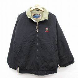 XL★古着 Dunbrooke 長袖 ナイロン ジャケット メンズ 90年代 90s Keebler 黒 ブラック 内側フリース 25jan23 中古 アウター