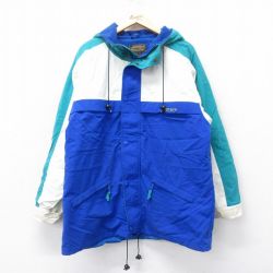 【50%OFF】M★古着 エディーバウアー 長袖 ナイロン ジャケット パーカー メンズ 90年代 90s 青他 ブルー 内側フリース 25jan24 中古 アウター