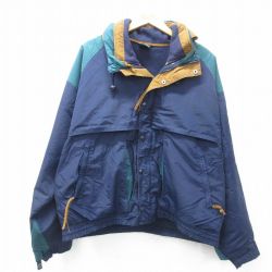 【50%OFF】XL★古着 Dunbrooke 長袖 ナイロン ジャケット メンズ 90年代 90s 紺他 ネイビー 内側フリース 【spe】 25jan27 中古 アウター