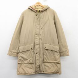 L★古着 長袖 コート パーカー メンズ 80年代 80s ロング丈 ベージュ カーキ 25jan30 中古 アウター