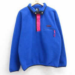 M★古着 コロンビア COLUMBIA 長袖 フリース ジャケット メンズ スナップT 青 ブルー 25feb06 中古 アウター