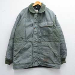 XL★古着 長袖 ナイロン ジャケット メンズ 80年代 80s ロング丈 タロン 緑 グリーン 25feb07 中古 アウター