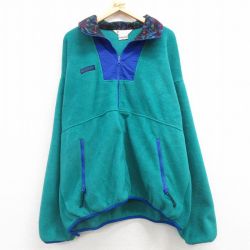 XL★古着 コロンビア COLUMBIA 長袖 フリース ジャケット メンズ 90年代 90s 大きいサイズ 青緑 25feb07 中古 アウター