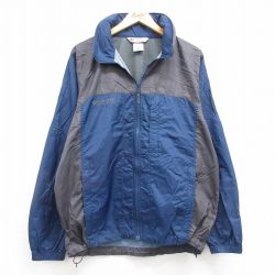 M★古着 コロンビア COLUMBIA 長袖 ナイロン ジャケット メンズ 00年代 00s ワンポイントロゴ 紺他 ネイビー 内側メッシュ 25feb07 中古 アウター