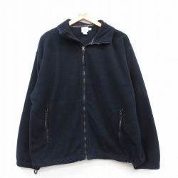 L★古着 カルバンクライン Calvin Klein 長袖 フリース ジャケット メンズ ビッグロゴ 黒 ブラック 25feb07 中古 アウター