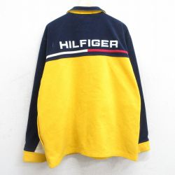 L★古着 トミーヒルフィガー TOMMY HILFIGER 長袖 ブランド フリース ジャケット メンズ ビッグロゴ 黄他 イエロー 25feb08 中古 アウター