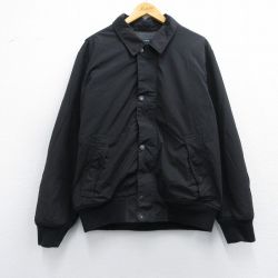 L★古着 ノーティカ NAUTICA 長袖 ブランド ジャケット メンズ 黒 ブラック 内側フリース 25feb08 中古 アウター
