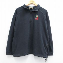 【50%OFF】L★古着 長袖 ハーフジップ フリース ジャケット メンズ 00年代 00s McCARTHY カナダ製 黒 ブラック 25feb08 中古 アウター