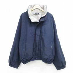 【50%OFF】XL★古着 ノーティカ NAUTICA 長袖 ブランド ジャケット メンズ 90年代 90s ビッグロゴ リバーシブル ラグラン 大きいサイズ 紺他 ネイビー 内側フリース 25feb12 中古 アウター