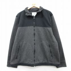 XL★古着 長袖 フリース ジャケット メンズ 黒他 ブラック 25feb10 中古 アウター