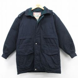 【50%OFF】M★古着 メンバーズオンリー 長袖 ダウン ジャケット パーカー メンズ 90年代 90s 黒 ブラック 25feb10 中古 アウター