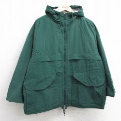 XL★古着 エディーバウアー 長袖 ジャケット パーカー メンズ 90年代 90s 大きいサイズ 緑 グリーン 内側フリース 【spe】 25feb15 中古 アウター