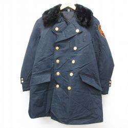 【50%OFF】M★古着 ブラウアー 長袖 ナイロン ジャケット メンズ 90年代 90s セキュリティ 襟ボア 紺 ネイビー 内側キルティング 25feb17 中古 アウター