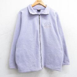 M★古着 長袖 フリース ジャケット メンズ 90年代 90s イカリ ブレナンビーチ USA製 薄紫 パープル 25feb18 中古 アウター