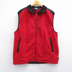 M★古着 ラルフローレン Ralph Lauren ブランド フリース ベスト メンズ 90年代 90s ワンポイントロゴ 赤他 レッド 25feb18 中古 アウター