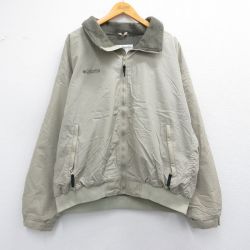 【50%OFF】XL★古着 コロンビア COLUMBIA 長袖 ジャケット メンズ 00年代 00s ワンポイントロゴ 大きいサイズ ベージュ系 カーキ 内側フリース 25feb18 中古 アウター