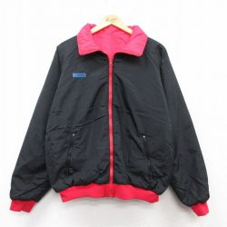 XL★古着 コロンビア COLUMBIA 長袖 ナイロン ジャケット メンズ 80年代 80s リバーシブル ラグラン 黒 ブラック 【spe】 25feb18 中古 アウター