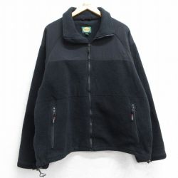 XL★古着 カベラス 長袖 フリース ジャケット メンズ 00年代 00s ワンポイントロゴ ポーラテック 大きいサイズ 黒 ブラック 25feb21 中古 アウター