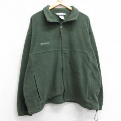 【50%OFF】XL★古着 コロンビア COLUMBIA 長袖 フリース ジャケット メンズ 00年代 00s ワンポイントロゴ 緑 グリーン 25feb21 中古 アウター