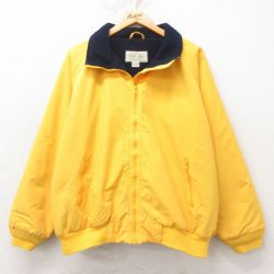 XL★古着 セントジョンズベイ 長袖 ナイロン ジャケット メンズ 00年代 00s ラグラン 黄色 イエロー 内側フリース 25feb21 中古 アウター