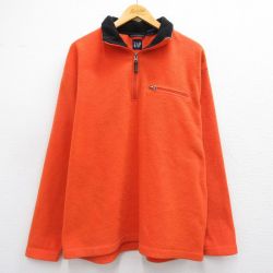 【50%OFF】L★古着 ギャップ GAP 長袖 ハーフジップ フリース ジャケット メンズ 00年代 00s オレンジ 25feb27 中古 アウター