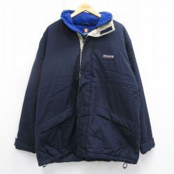 XL★古着 ラルフローレン Ralph Lauren チャップス 長袖 ブランド ナイロン ジャケット メンズ 90年代 90s ワンポイントロゴ 大きいサイズ ロング丈 紺 ネイビー 25feb27 中古 アウター