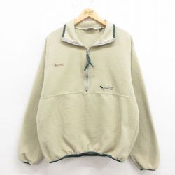 M★古着 コロンビア COLUMBIA 長袖 ハーフジップ フリース ジャケット メンズ 90年代 90s イエローストーン USA製 薄ベージュ カーキ 25sep04 中古 アウター