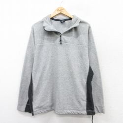 XL★古着 ギャップ GAP 長袖 ハーフジップ フリース ジャケット メンズ 00年代 00s 薄グレー 霜降り 25sep13 中古 アウター