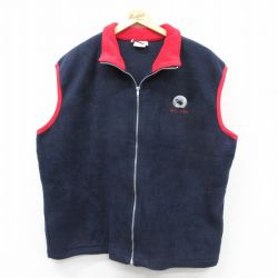 XL★古着 フリース ベスト メンズ 90年代 90s シカ カナダ製 紺 ネイビー 25sep13 中古 アウター