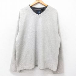 ギャップ 00s 長袖フリース Vネック グレー XL | 古着